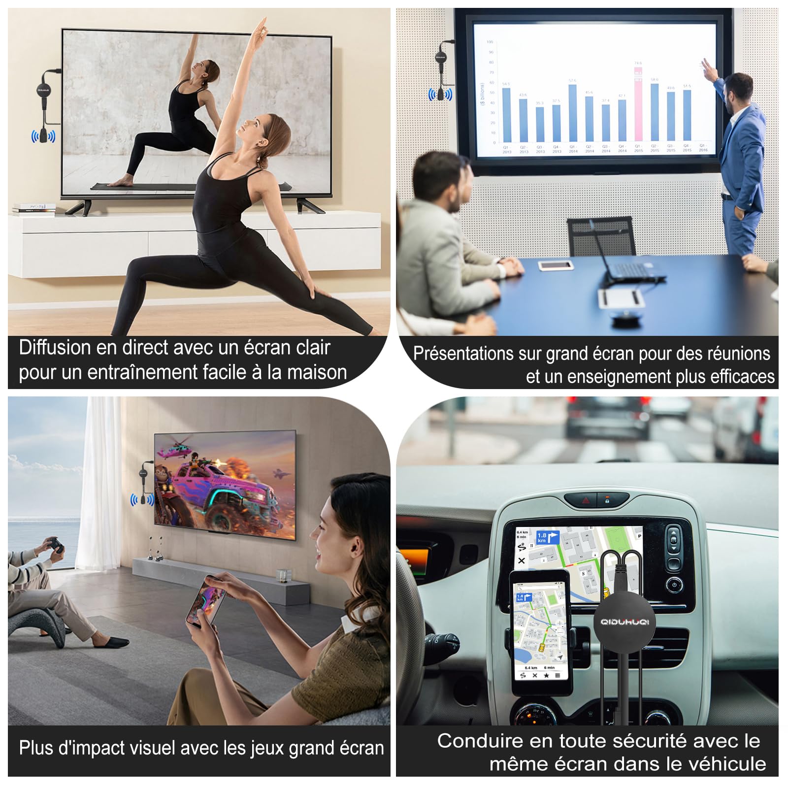 Wireless HDMI dongle,2.4GHz Miracast HDMI Dongle,compatibles Android/iOS/i-Phone/i-Pad/Supporte Miracast,DLNA, Airplay