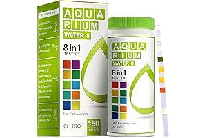 Aquarium Test Strips - 8-in-1 Comprehensive Water Monitoring Essential for Both Freshwater and Saltwater Aquariums
