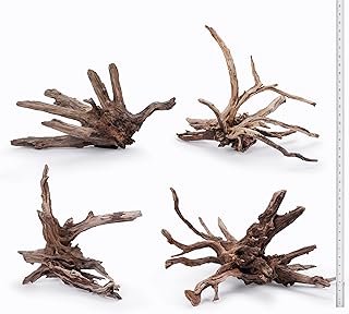 LANDEN Kueiyang Hornwood for Aquascaping, Aquarium Driftwood Decor, Natural Branches(12-14 inches, 30-35cm) 4pcs Terrariums Vivariums Reptile and Amphibian Enclosures Various Shapes