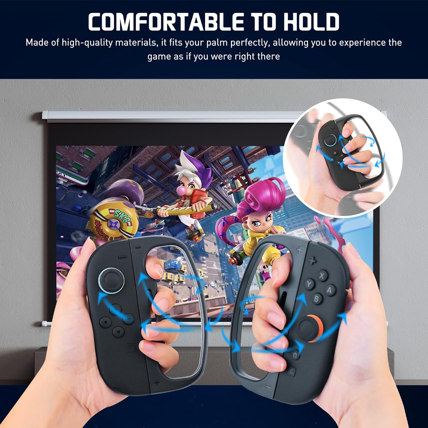 FUNDIARY Fitness Boxing Controller Grip for Nintendo Switch 2(2025), Grips Accessories Bundle Compatible with Switch 2 Sports Games with Comfort Hand Grips Controller Fit for Boy and Girl - Black & Black - Image 3