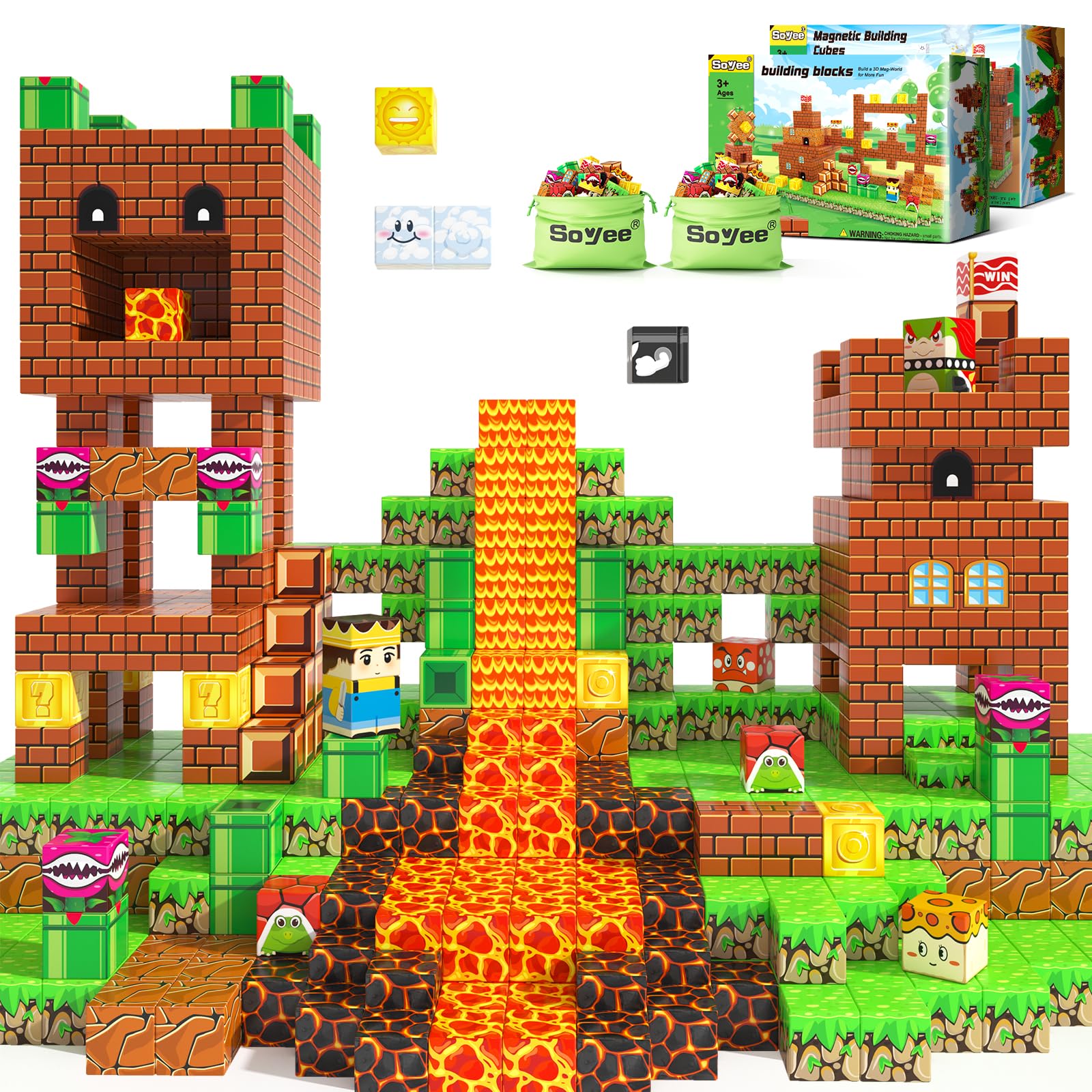 Set De 108 Bloques Magnéticos De Construcción – Cubos Con Imanes 360° Para Niños De 3 A 12 Años, Juguete STEM Compatible Con Otras Marcas, Seguro Y Duradero