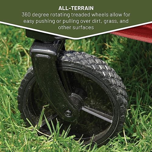 Miniatura 7 de TIMBER RIDGE Carro plegable para portón trasero, resistente, carrito de playa plegable, carrito de comestibles al aire libre con bolsillos laterales