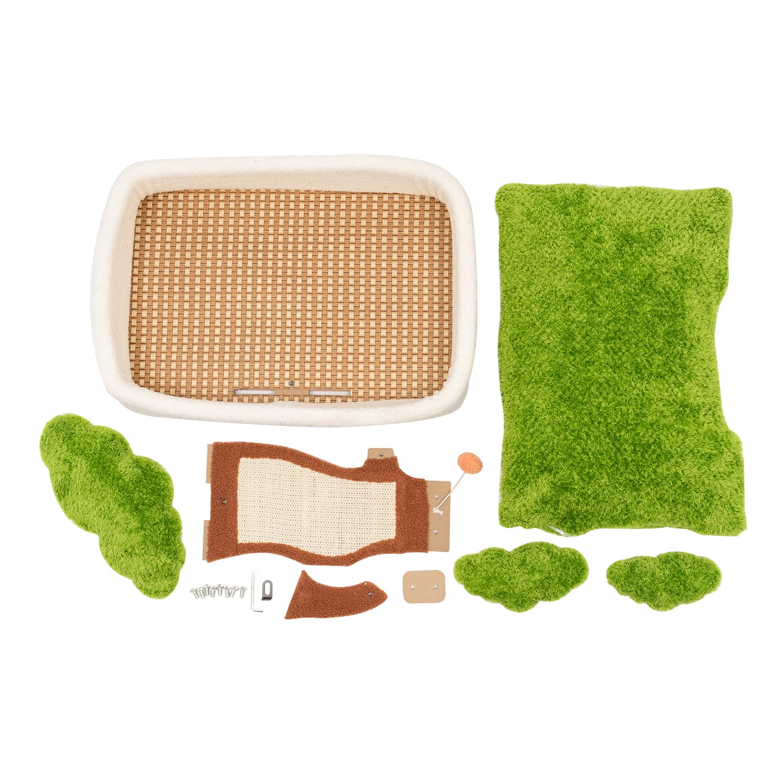 Cat Scratching Post with Hammock - 27.5'' Cat Tree with Natural Sisal Cat Scratching Post, Cat Furniture, Cat Cradle Bed, Cat Hammock, Cat Activity Tree for Indoor Large Adult Cat (Style 11)