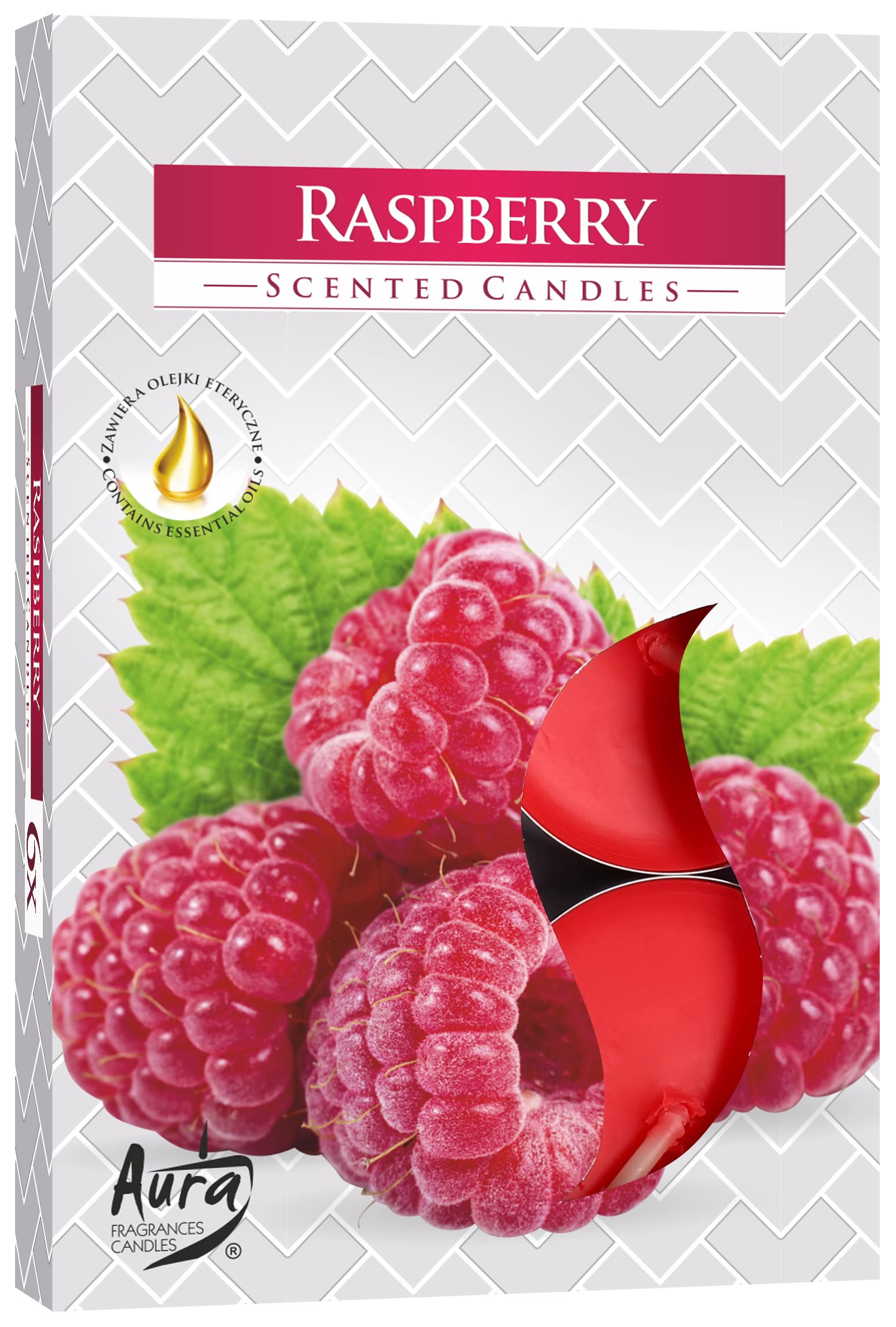 Bispol 6 x Scented Candles - Raspberry