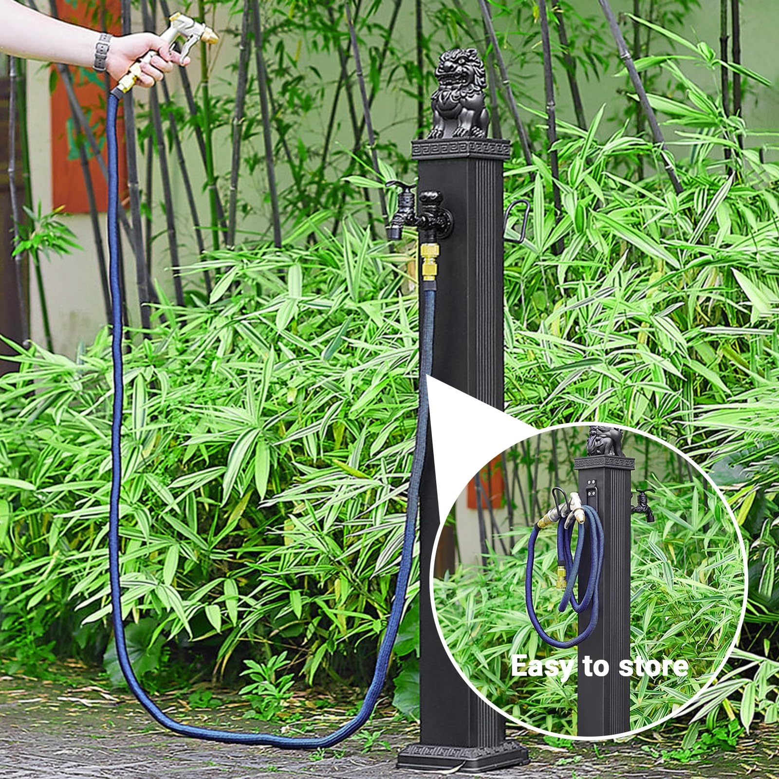 Columna de agua independiente para exteriores con grifo, anticongelante, resistente al sol, aleación de aluminio, hidrante para jardín y lavado de coches