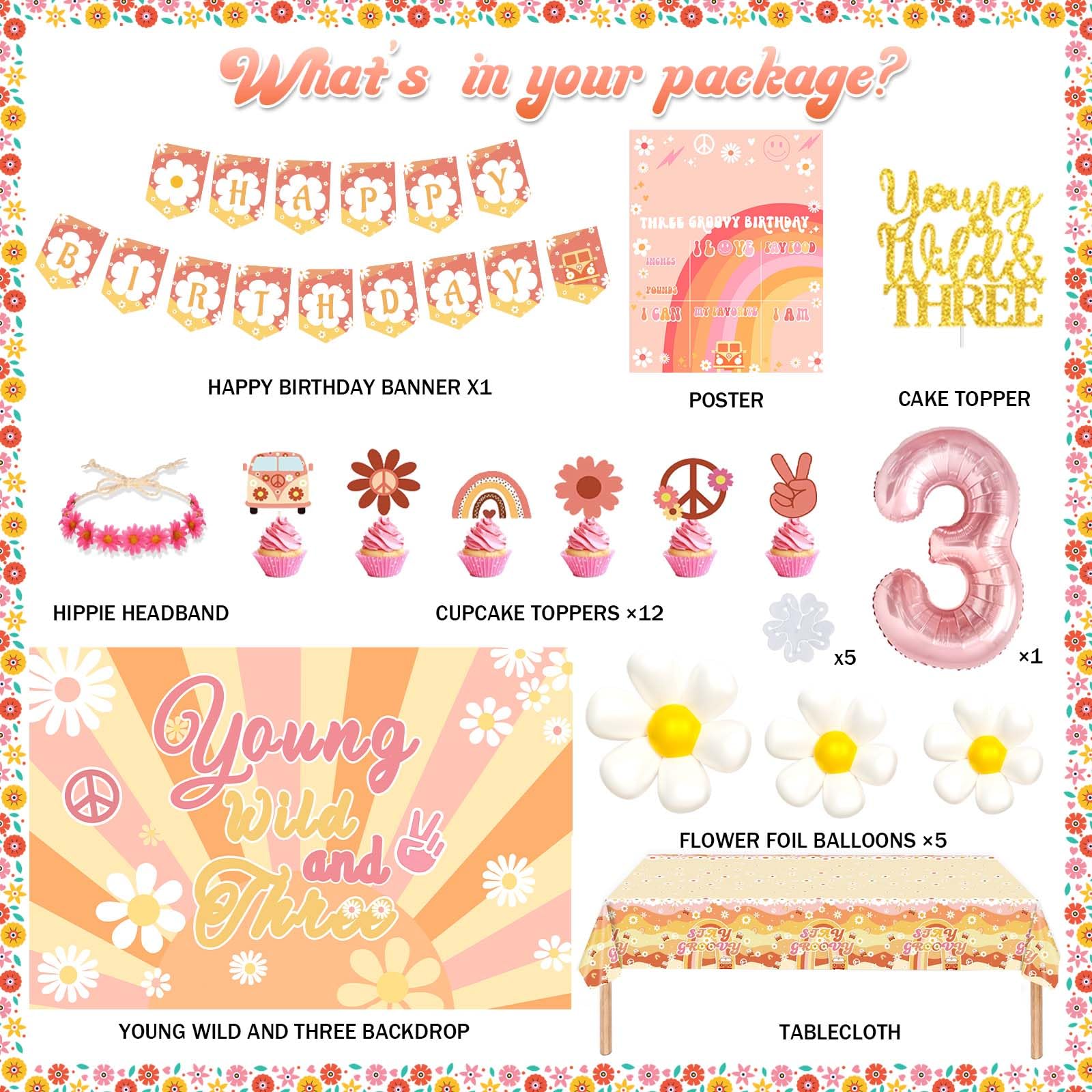 Little Miss Threenager Birthday Decorations, 3rd Birthday Decorations For Girls, Makeup Backdrop Lipstick Lips Number 3 Foil Balloon 3 Year Old Girls