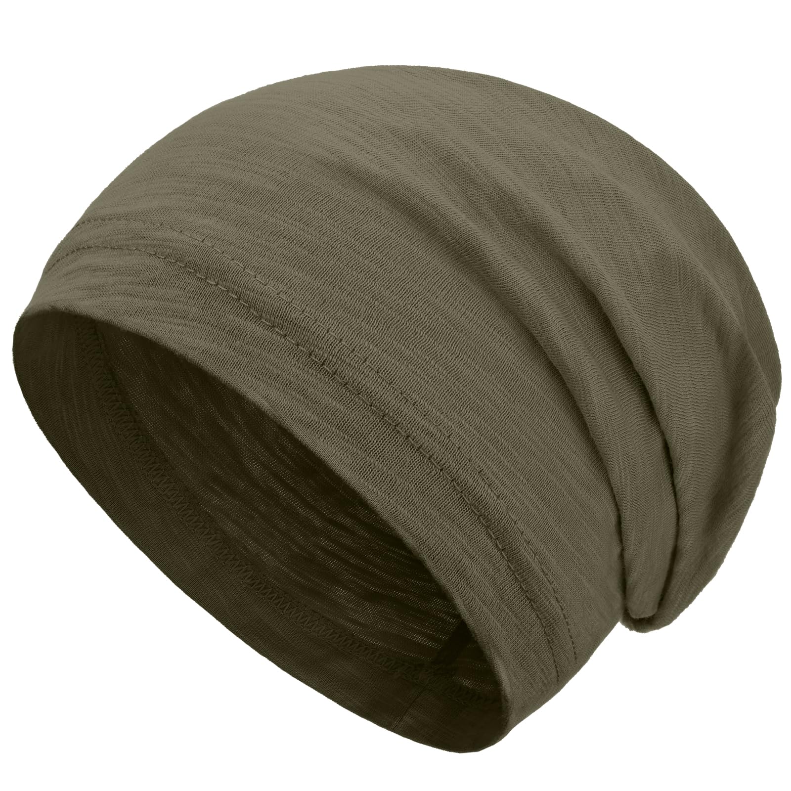 Simapu 100% Cotton Beanie for Men Women, Thin Slouchy Beanies Lightweight Chemo Skull Cap Daily Summer Hat Oversize Headwear — view 8