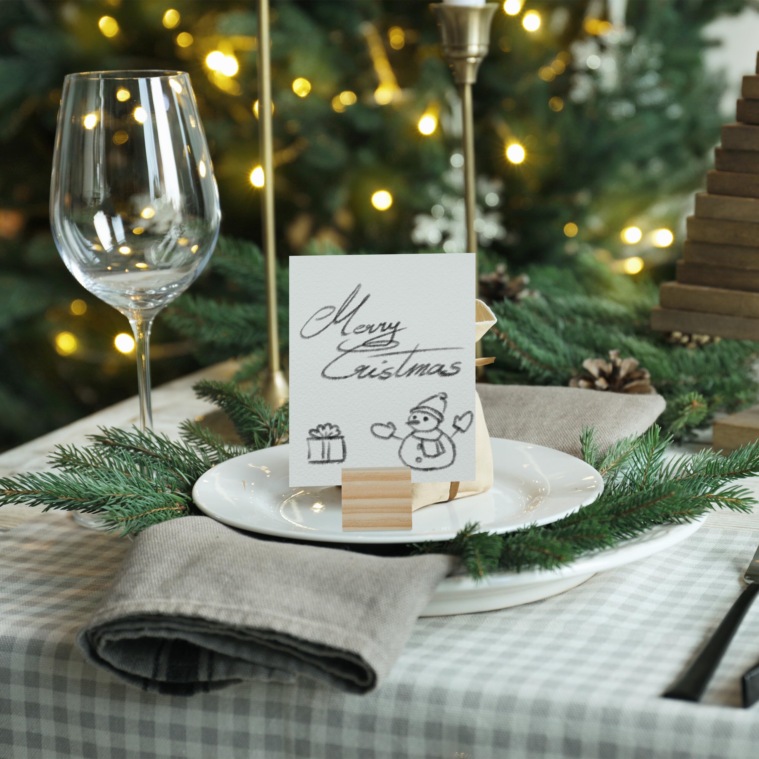 Relaxdays Supporti Segnaposto Legno, Set da 48, Portafoto, Portamenù da Tavolo, per Matrimonio e Battesimo, Naturale