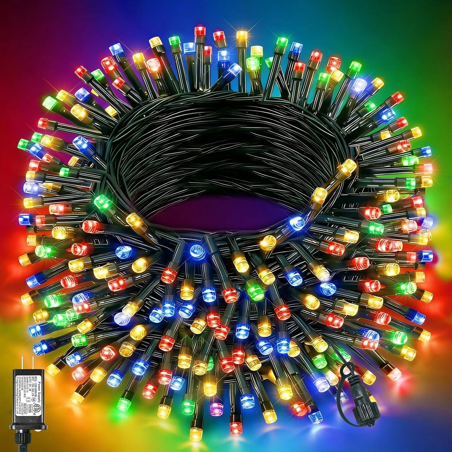 Red Christmas Lights, 40FT 120 LED Plug in Outdoor String Lights Waterproof with 8 Modes, Plug in Connectable Green Wire String Lights for Indoor Home Garden Patio Party Holiday Decor