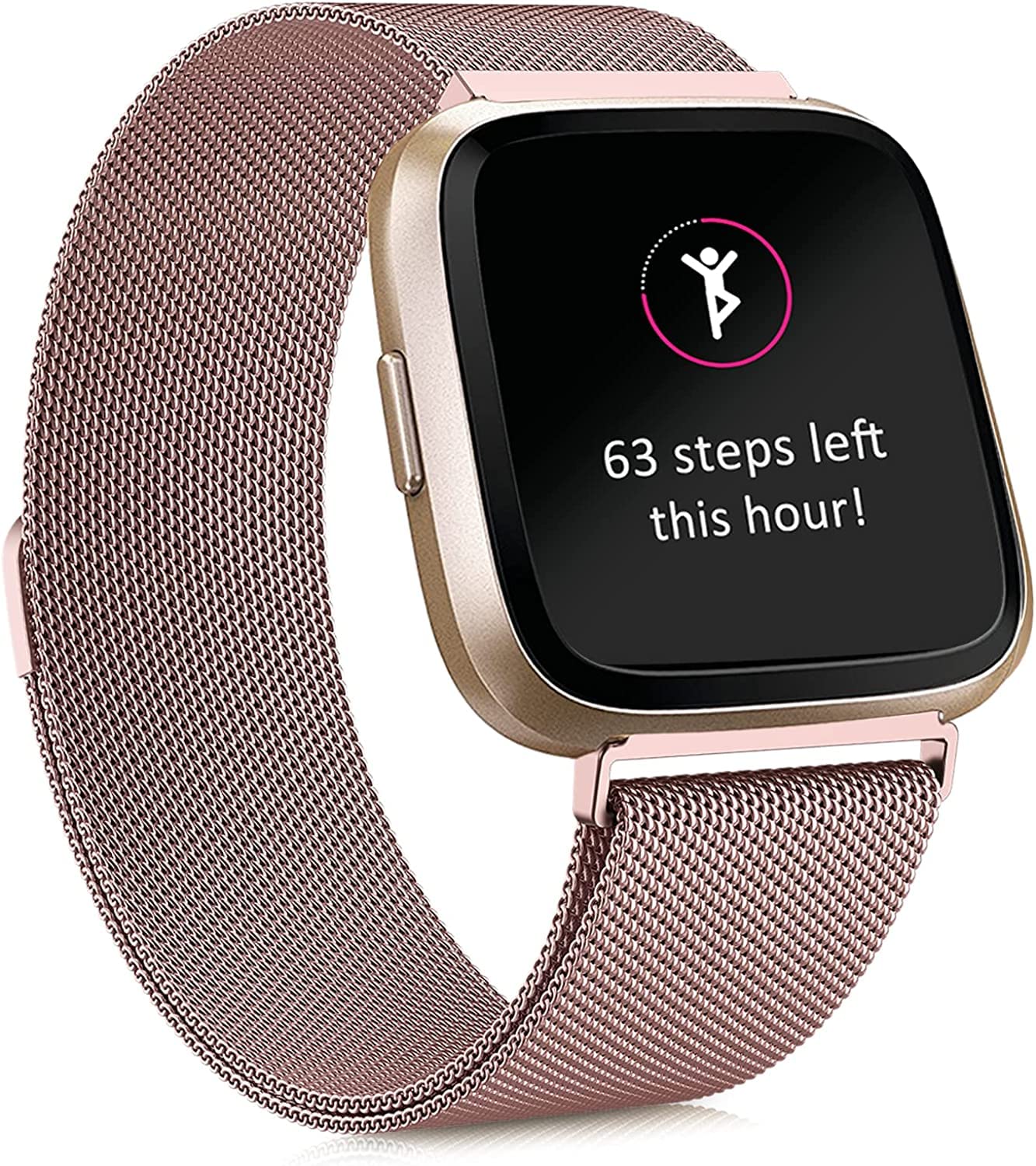 Meyaar Bands Compatible with for Fitbit Versa 2 / Versa SE/Versa Lite/Versa, Breathable Stainless Steel Loop Mesh Magnetic Adjustable Wristbands for Women Men (Watch Not Included) (Rose Gold) (B0BDMWHKCN) Amazon Price History, Amazon Price Tracker