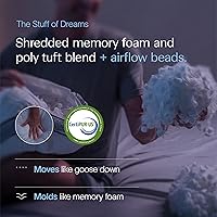 Vista 3 de DreamyBlue Almohada de Zafiro con Refuerzo • Loft Ajustable, Funda de Lujo, Relleno de Espuma Viscoelástica Triturada con Cuentas de Enfriamiento •