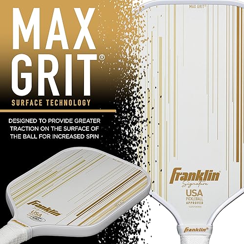 Miniatura 7 de Franklin Sports Paletas Profesionales de Pickleball - Serie Signature Paleta Profesional de Pickleball con Superficie MaxGrit - Paletas de Pro
