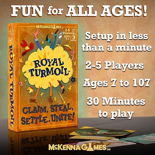 Miniatura 2 de Royal Turmoil - Nuevo juego de cartas salvajemente divertido para niños de 8 a 12 años, para niños y adultos, juego familiar y juego de aprendizaje