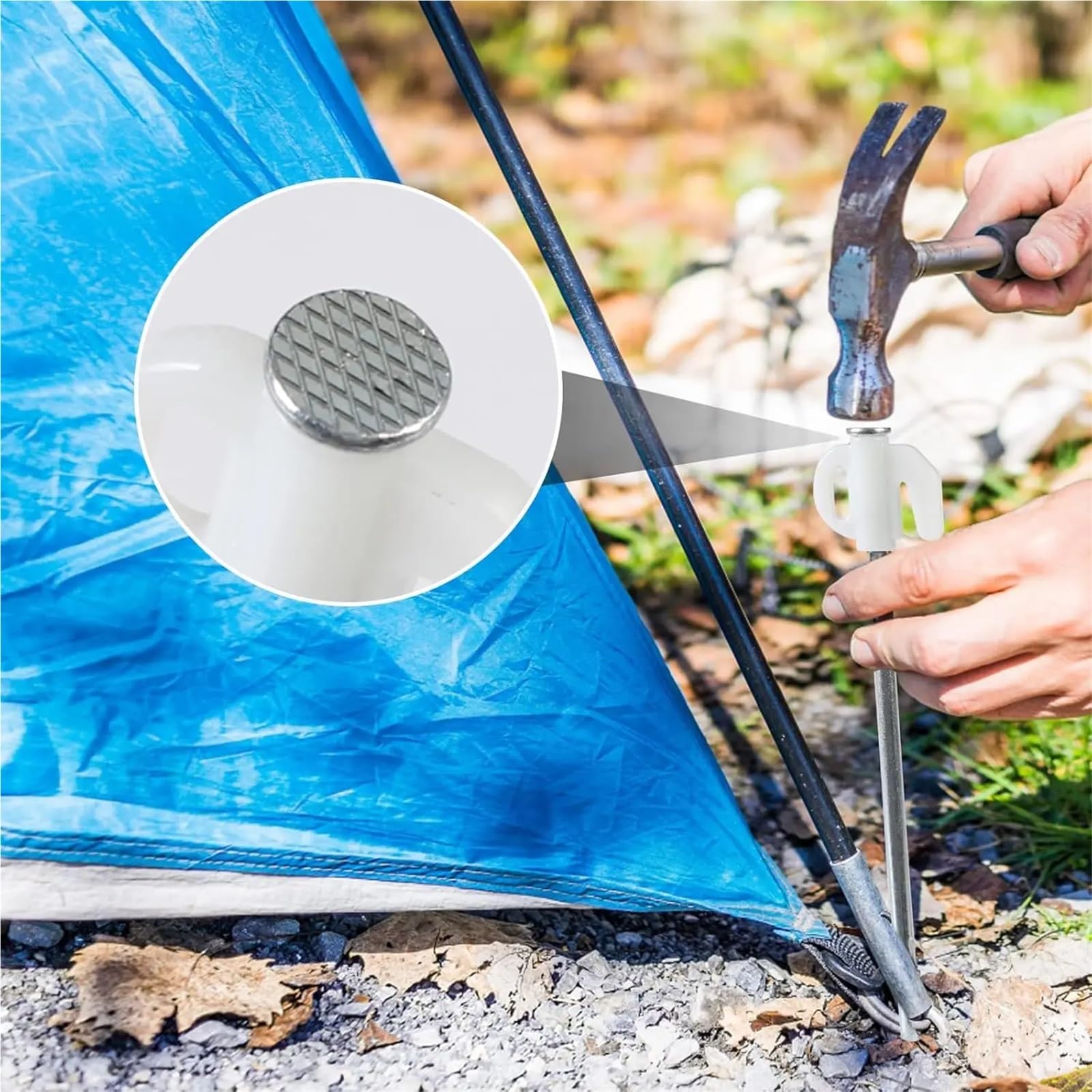 Piquets de tente 8/16 pièces sol dur 21 cm, idéal pour les tentes de jardin, la pêche et le terrain (16 piquets de camping)