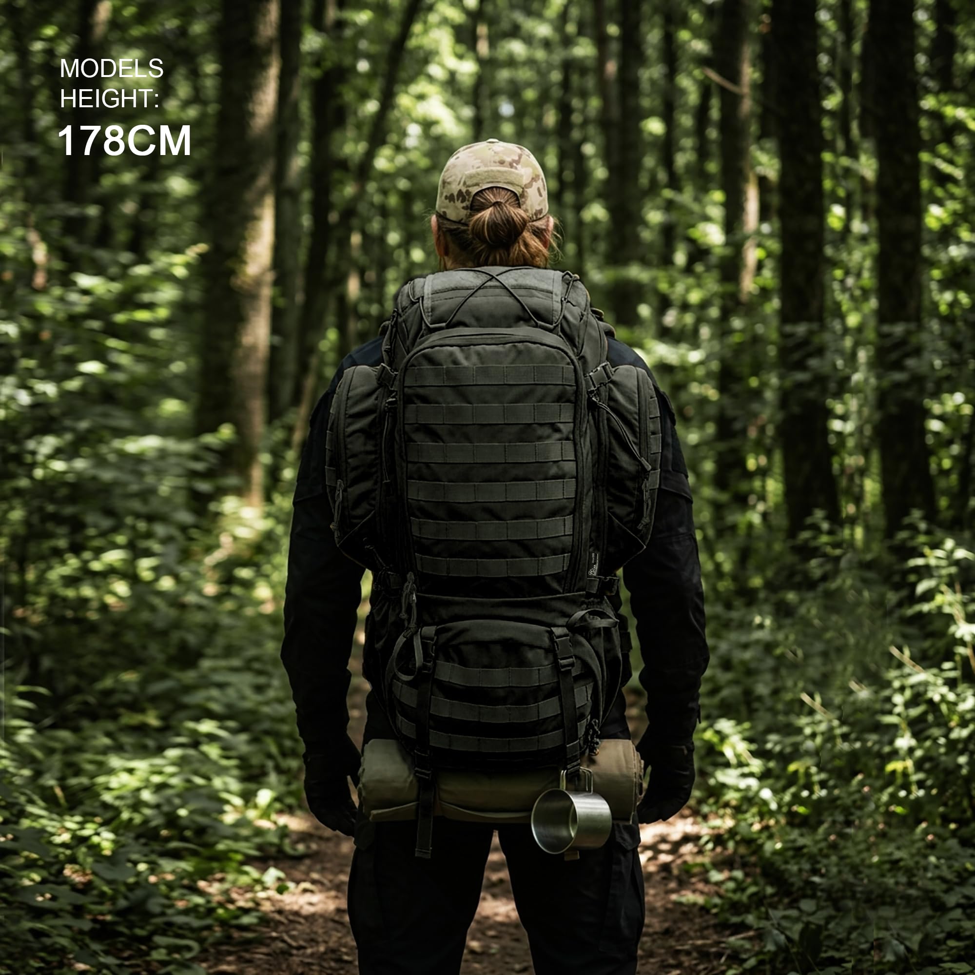Mardingtop 50 Liter Wanderrucksack Herren Militär Rucksack | für Outdoor-Aktivitäten, Camping, Trekking, Wandern und Reisen