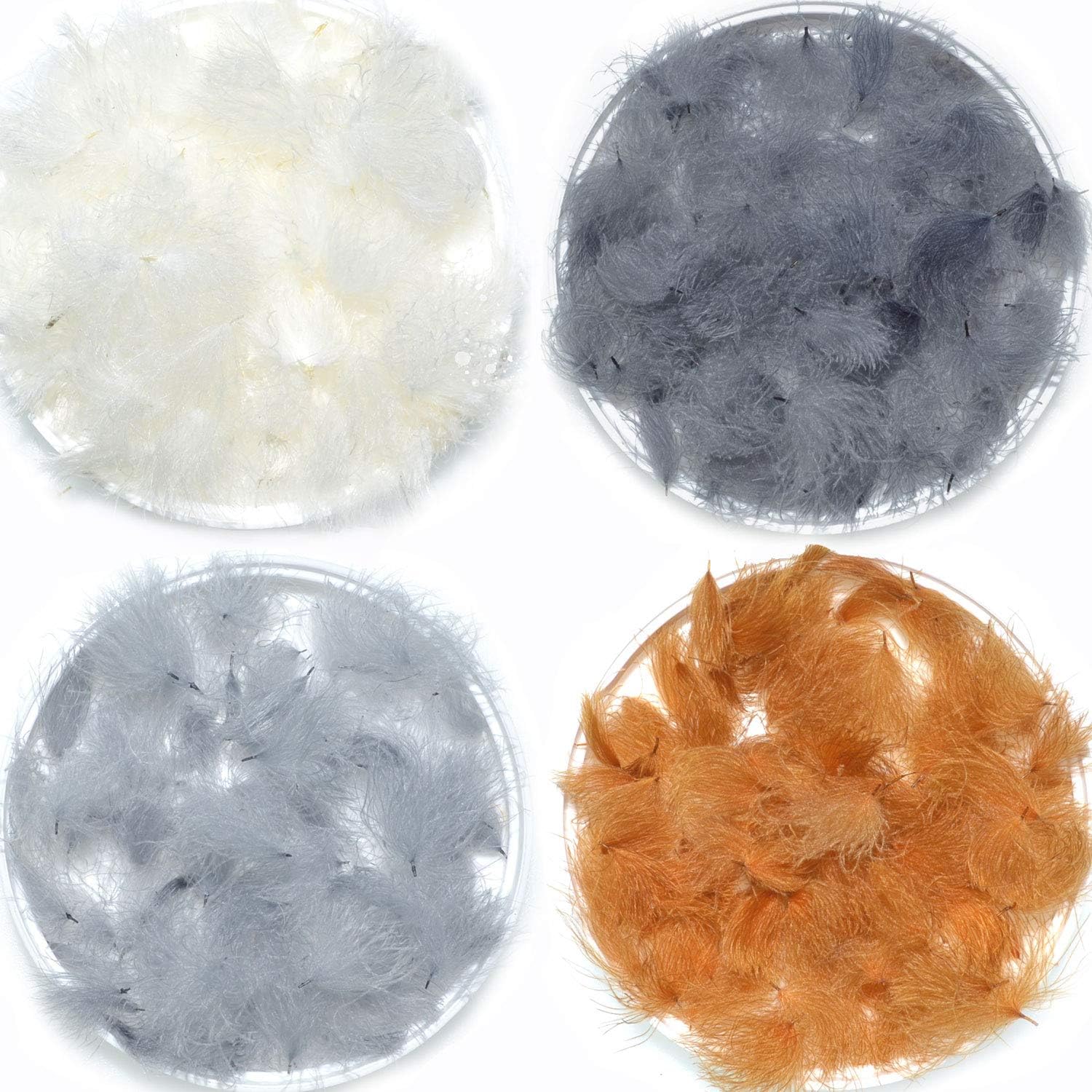 The Fly Fishing Place Fly Tying Materials - Select CDC Cul De Canard Oiler Puffs Master Pack 1-4 Colors - Light Dun Dark Dun Ginger Natural White