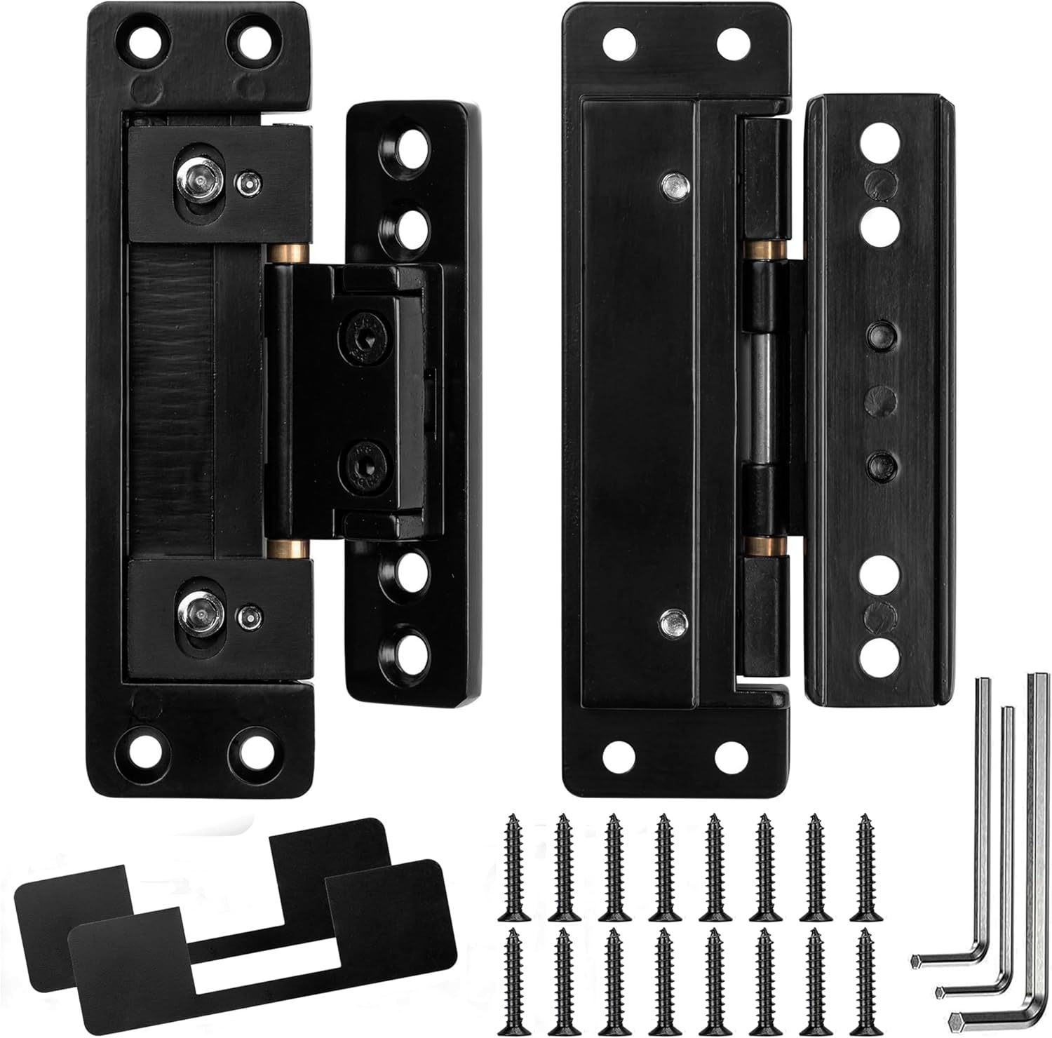Hidden Door Hinges, Ultra-Thin Concealed Design, 110 Lb Load Capacity, 100 Degree One-Way Opening, Silent Operation Adjustable Hinges,Zinc Alloy, 2pcs