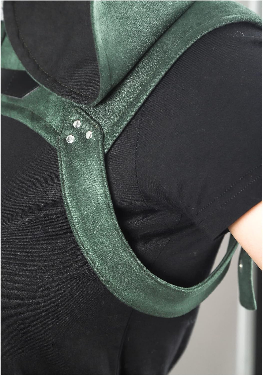 FURPHI Steampunk Medieval Hooded Cowl Hat Gothic Soft Faux Suede Cape Costume for Men Women Halloween - Image 5