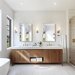 BONEWEI Frameless Miroir de salle de bains, 20x28 miroir rectangle pouces, Miroir mural avec bord poli biseauté, Miroir Vanitypour salle de bains, Salon, Entrée, Chambre, Hall, Cheminée