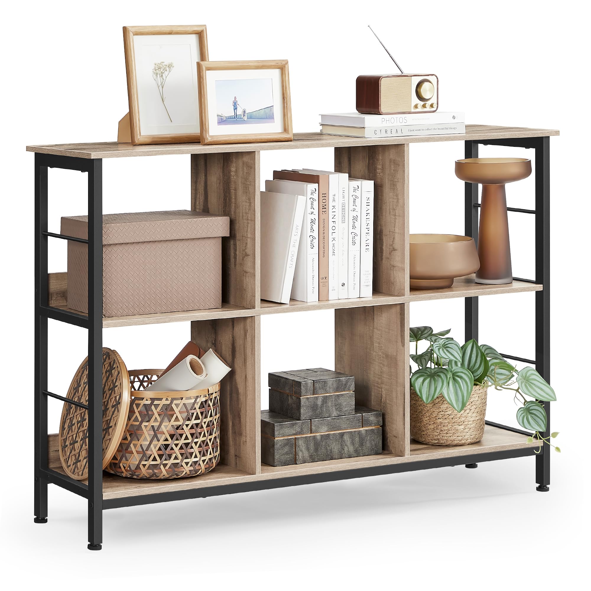 VASAGLE Sideboard, Küchenschrank, Aufbewahrungsschrank, mit Glastüren