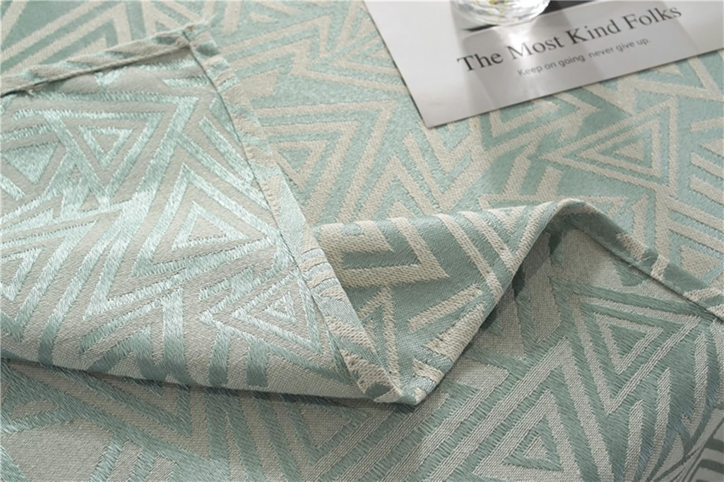 jasnozielony obrus prostokątny, 53 W x 98 L cm, poliester trójkąt, obrus na zewnątrz do ogrodu