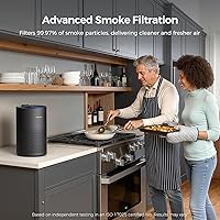 Vista 6 de Purivortex Purificadores de aire para el hogar, filtro de aire HEPA silencioso para polen, humo, polvo, caspa de mascotas, olor, cabello, cubre Negro