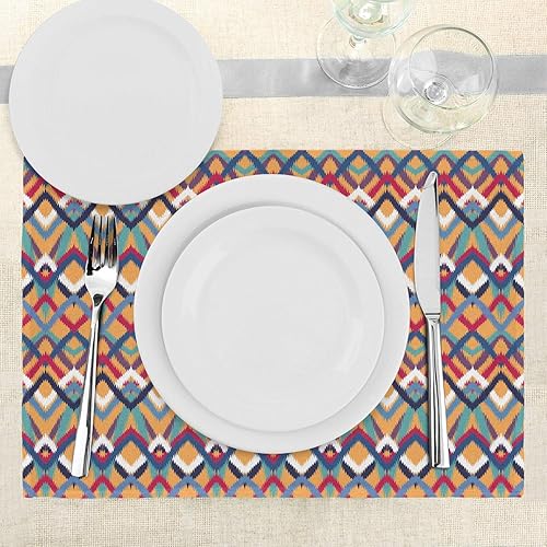 Miniatura 378 de Ambesonne Juego de 4 manteles individuales amarillos y azules, diseño de flores de primavera, flores vibrantes, manteles individuales de tela Azul