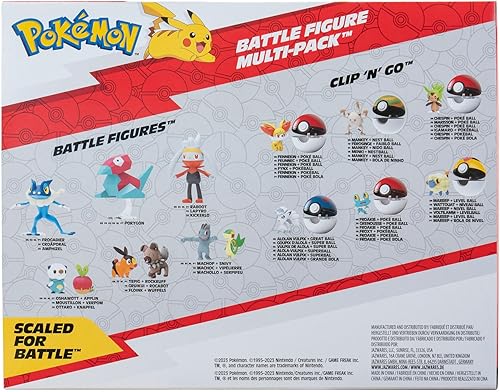 Miniatura 3 de Pokémon Paquete de 8 figuras de batalla  Seis figuras de batalla de 2 pulgadas y dos de 3 pulgadas incluyendo Pikachu  Exclusivo de Tienda