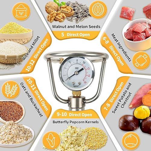 Miniatura 6 de Máquina china para hacer palomitas de maíz de 11.8 fl oz, máquina de cañón de palomitas de maíz, máquina de palomitas de maíz de alta presión,