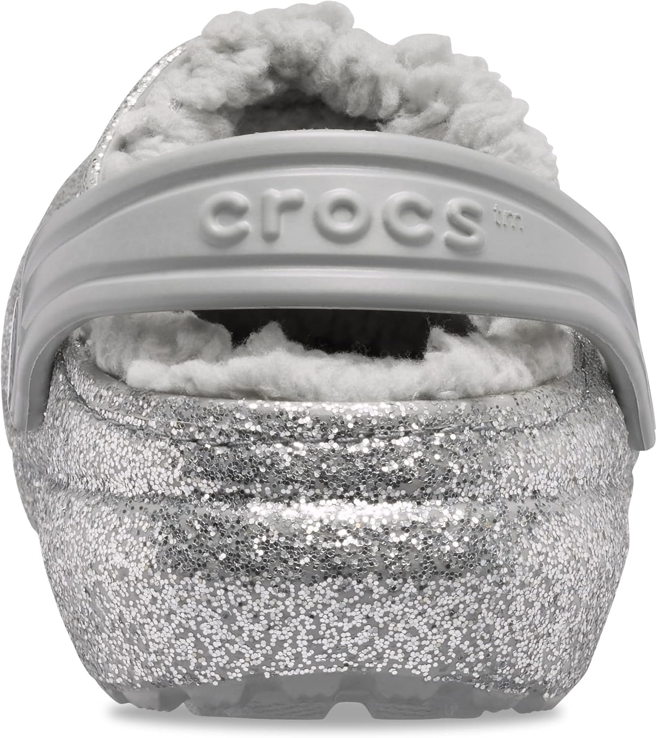Crocs Kids' Classic Lined Clog | Kids' Slippers, Silver Glitter, 6 Big Kid