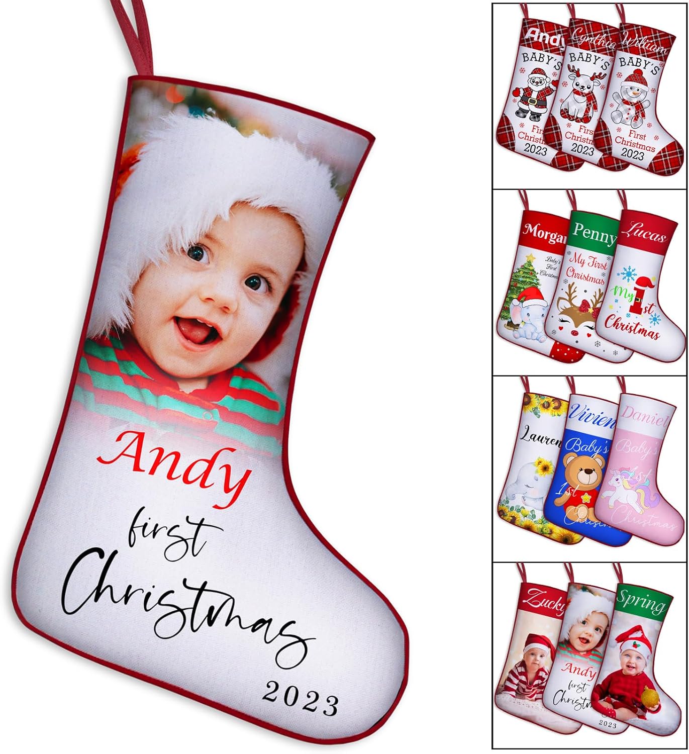 YanNanKe Personalized Baby 1st Christmas Stocking Custom