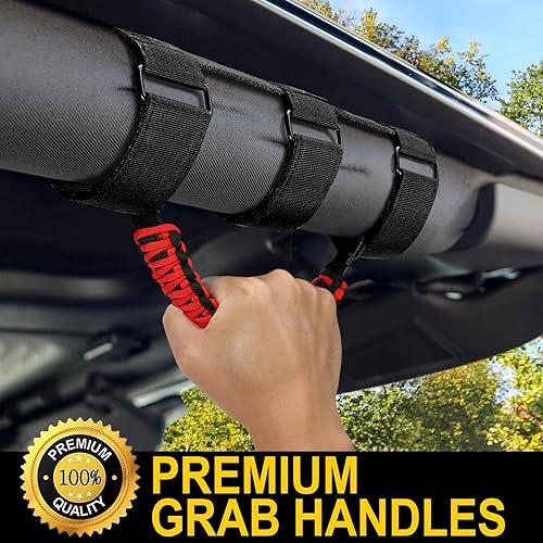 Miniatura 3 de moveland Paquete de 4 asas de agarre de barra antivuelco compatibles con Jeep Wrangler UTV, asas de agarre de barra antivuelco de lujo, fáciles de