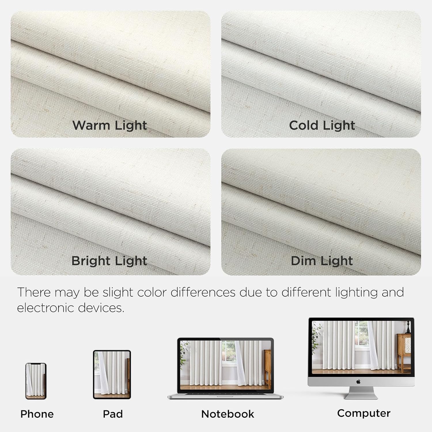 Joydeco Pinch Pleated Linen Curtains for Living Room, 100% Blackout Darkening Curtains 72 inches Length 2 Panel Thermal Insulated Pinch Pleat Drapes(Ivory,40'' Wx72'' L)
