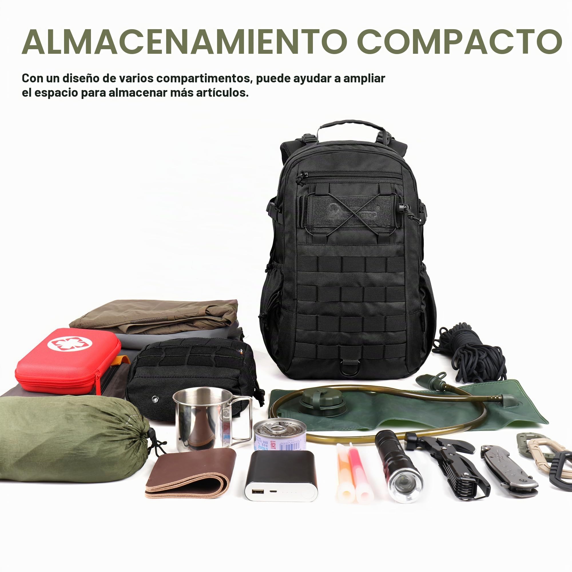 Mardingtop Mochila de 20 l para hombre, mochila de senderismo con sistema Molle para exteriores, táctica, camping, senderismo, viajes