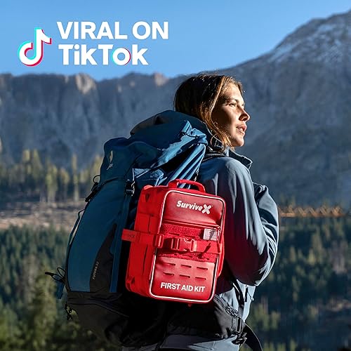 Miniatura 9 de Kit de primeros auxilios profesional grande para automóvil, viajes y hogar, kit de emergencia para senderismo, camping, mochilero y al aire libre,