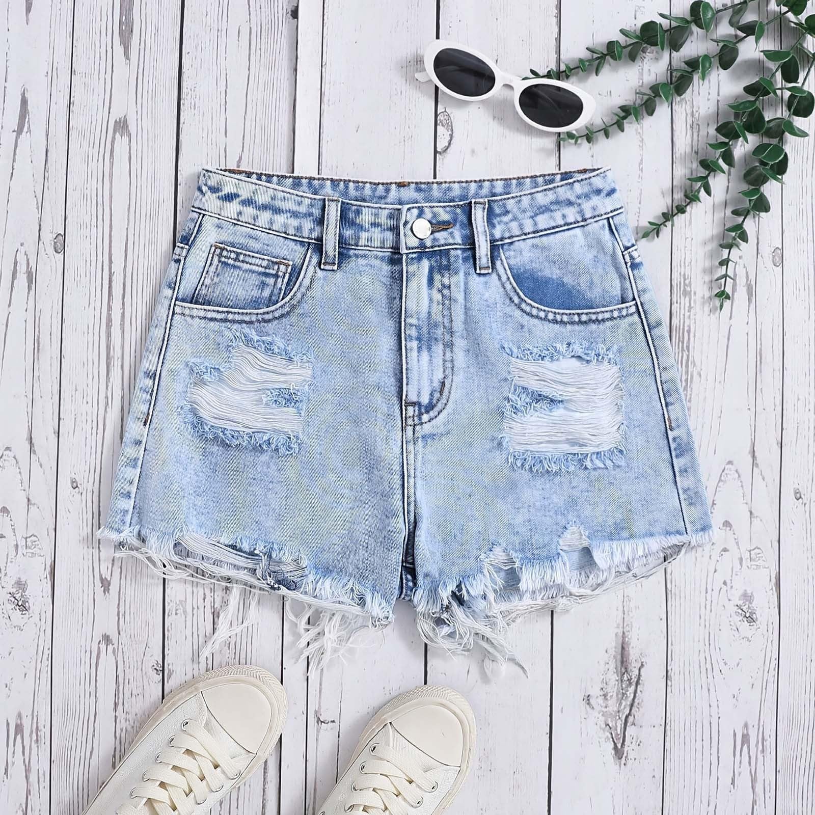 Shorts Enfant Fille Short en Jean Fin et décontracté pour Fille Ample et Tendance idéal pour l'été Ensemble Polaire Fille