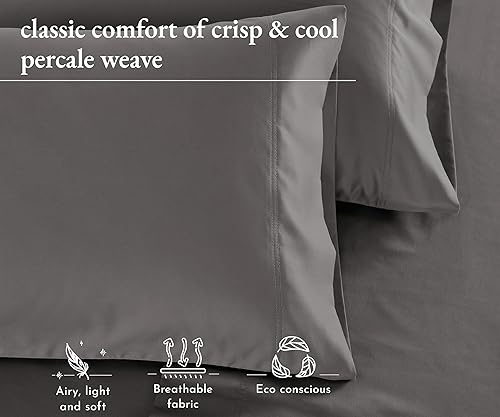 Miniatura 8 de California Design Den Juego de 2 fundas de almohada 100% algodón orgánico tamaño Queenestándar, auténticas fundas de almohada de algodón de tejido