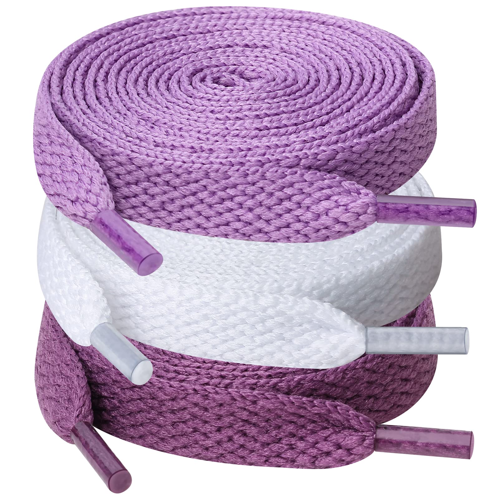 UpUGo 3 Paar Schnürsenkel, 8mm Breit Flache Schnürsenkel für Turnschuhe, Sport, Laufen, Erwachsene