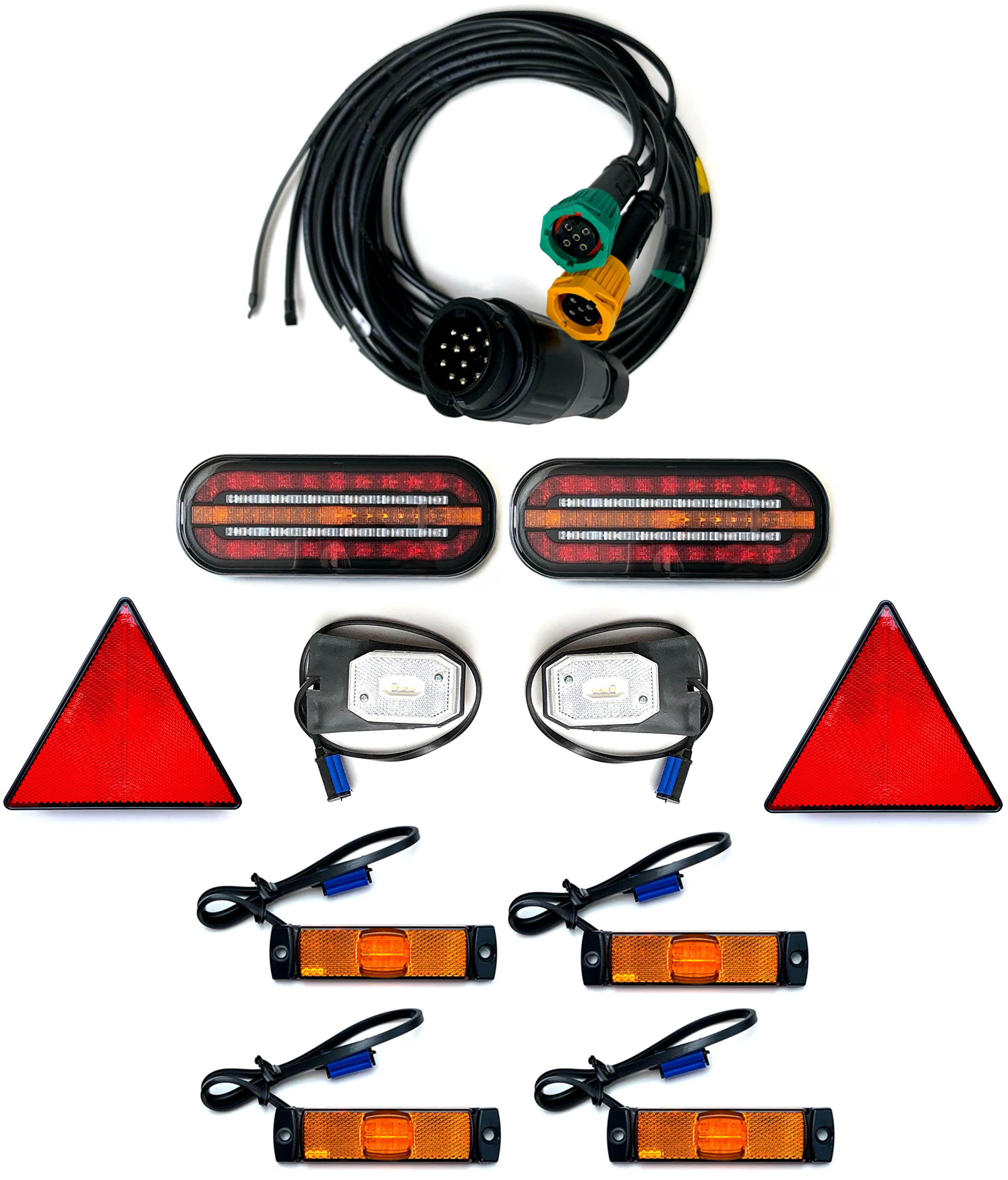 Juego de luces LED traseras para remolque, 13 pines, cable de 7 m