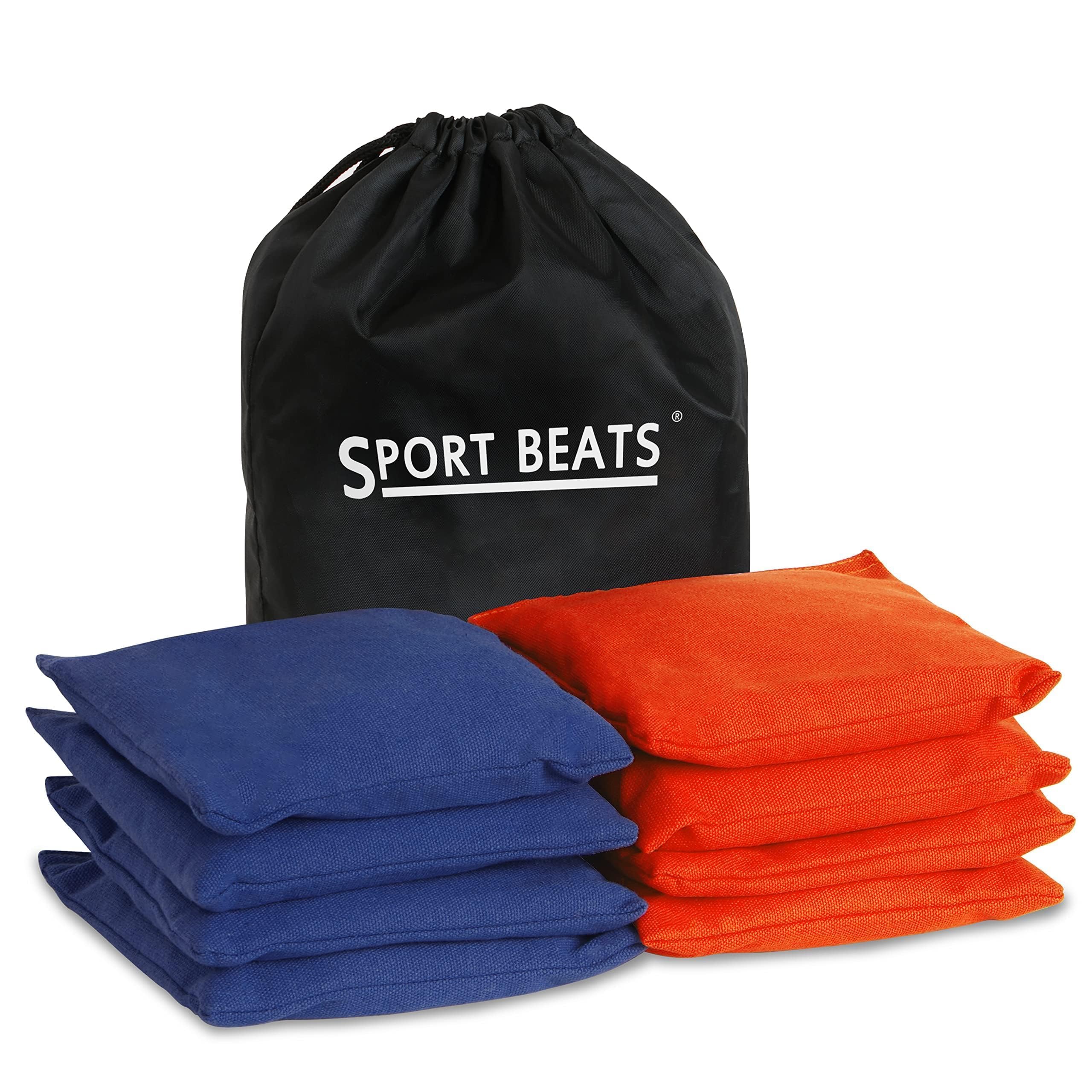 SPORT BEATS Cornhole Bags Set of 8 - Regulation 6"x6" 14-16 oz