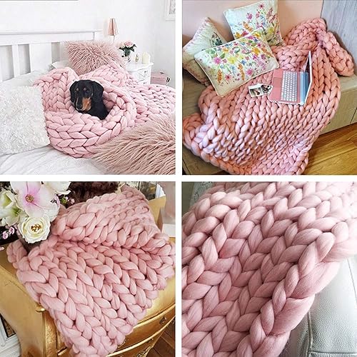 Miniatura 10 de Manta de punto para sofá, hecha a mano, manta gruesa para sofá, cama, manta de punto grueso (camello de 80 x 80 pulgadas)