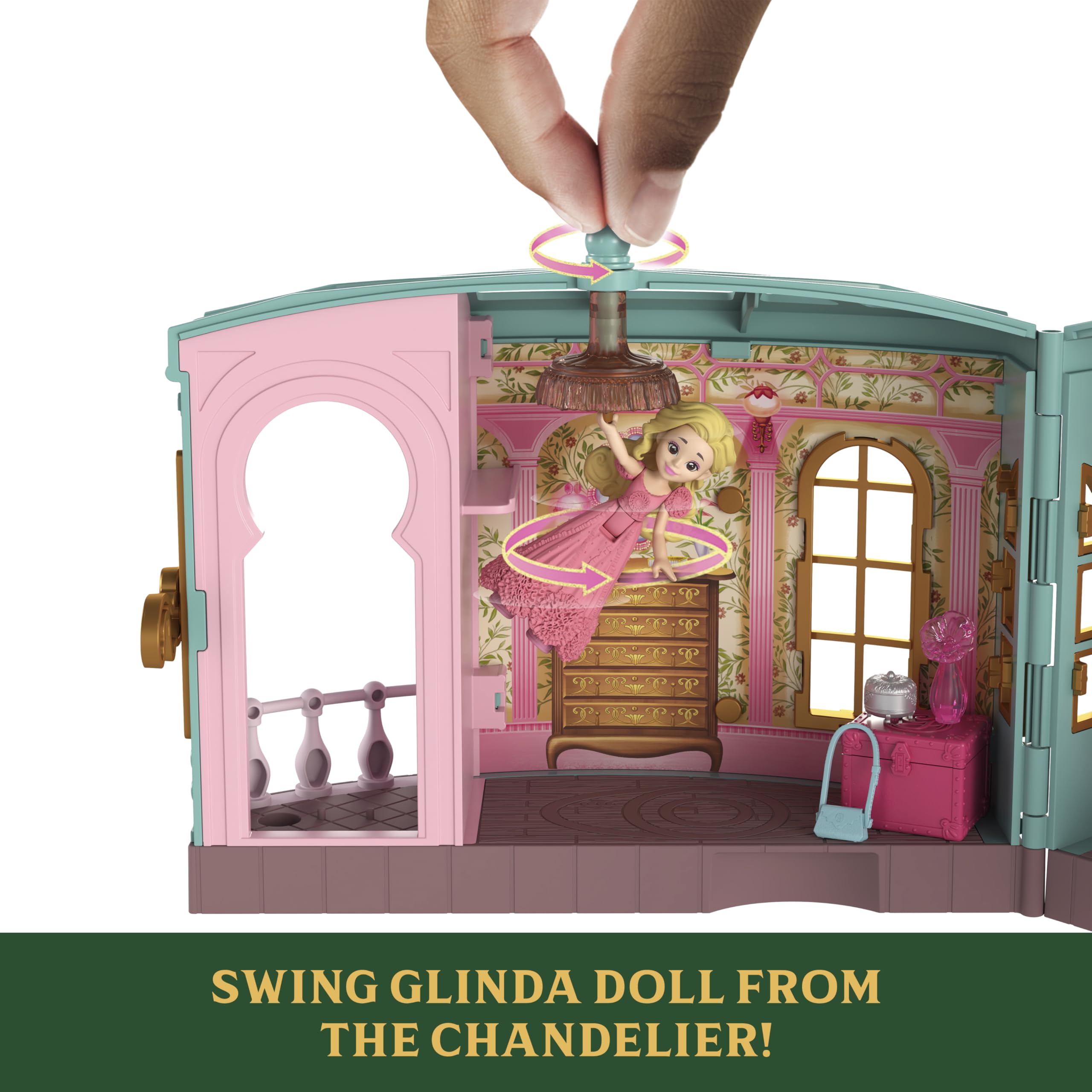 Mattel Universal Pictures’ Wicked So Popular Dorm Small Doll Playset with 3 Play Spaces & 9 Accessories, Inspired by the Movie, JHC00 - Image 4