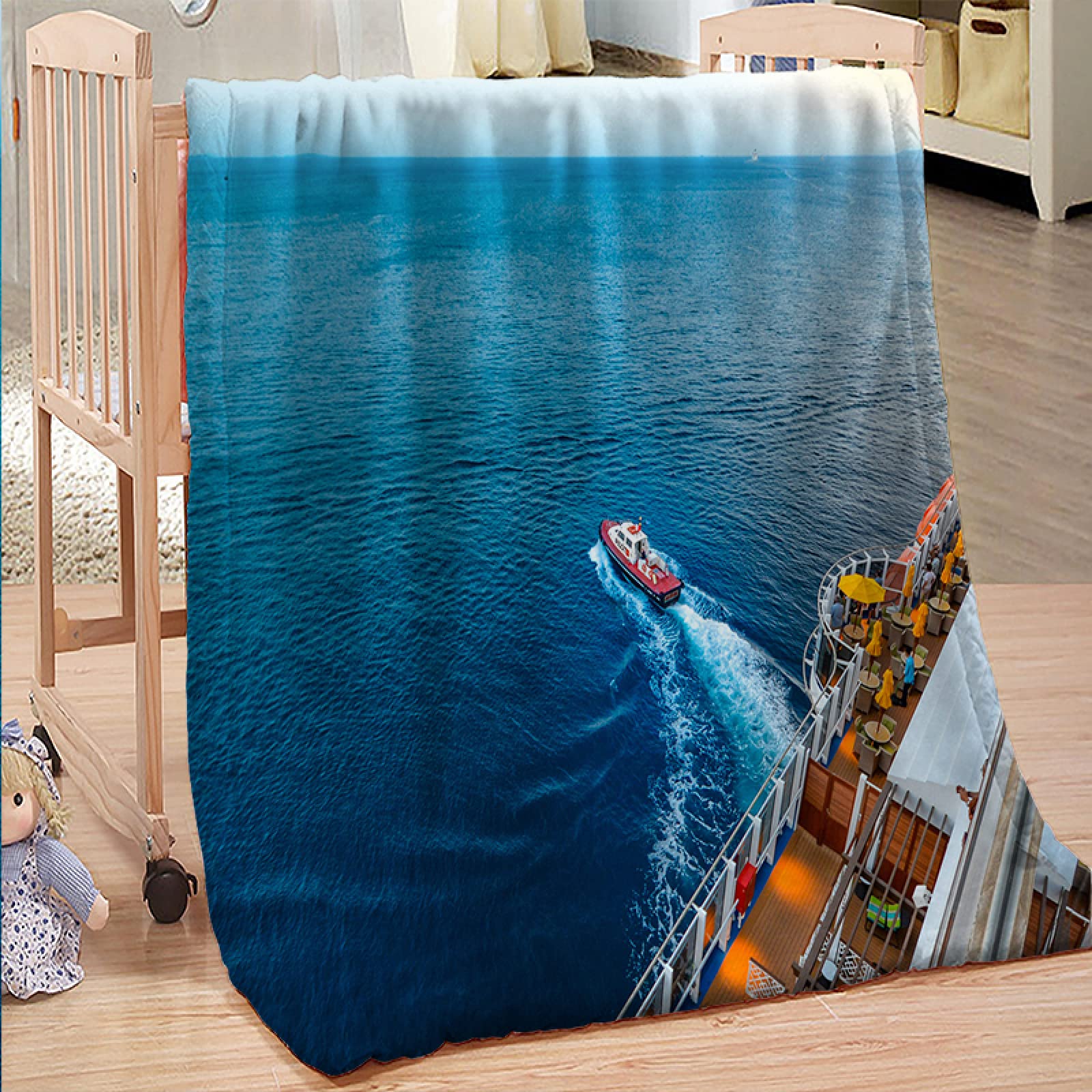 Couverture super douce en peluche bleu détroit, cadeau idéal