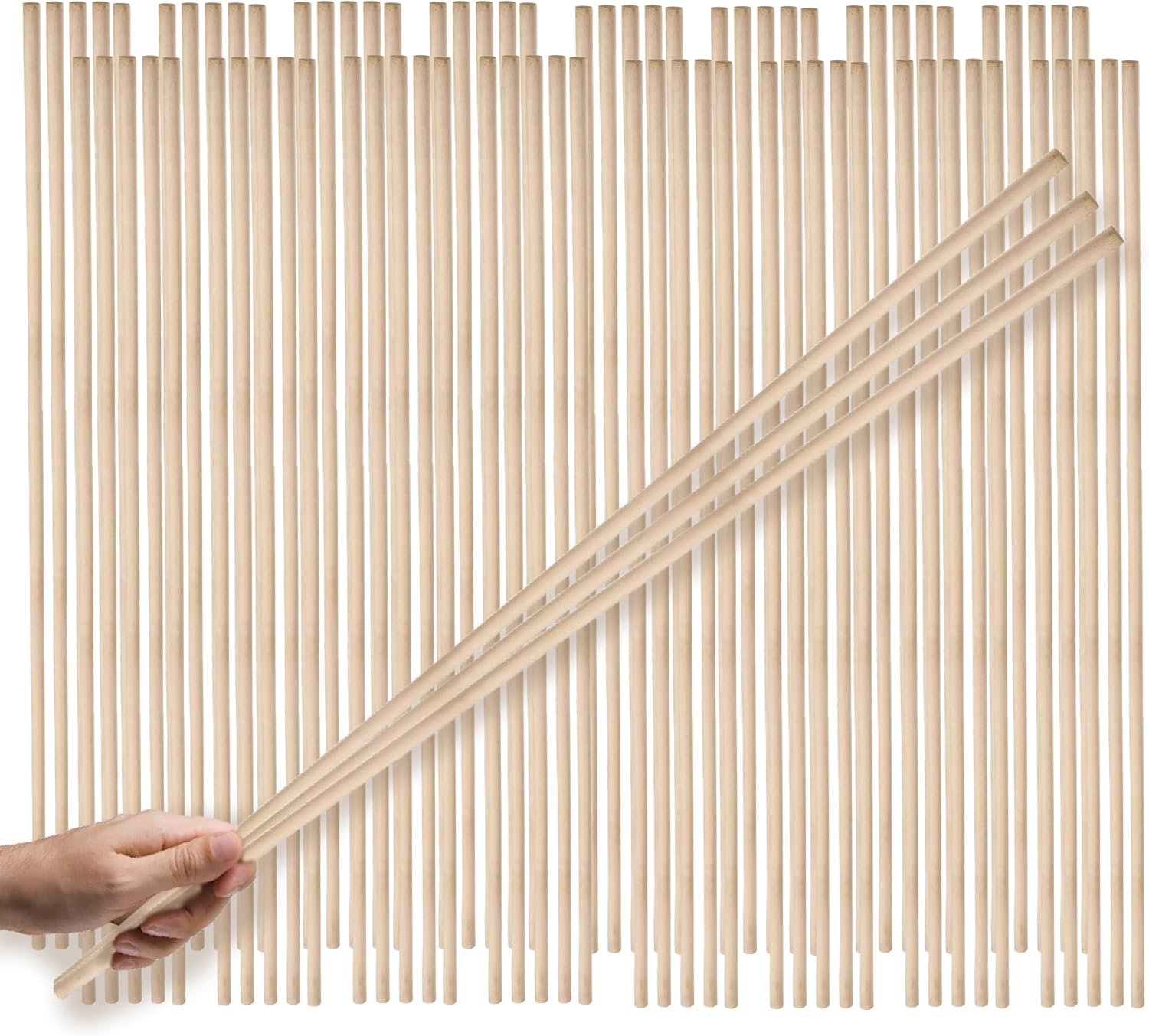 80PCS Wood Dowel Rod 24 Inch – Wooden Dowels 1/4 inch x 24 Inch for Crafts Wood Craft Sticks Bamboo Rod Bamboo Sticks Long for DIY Projects
