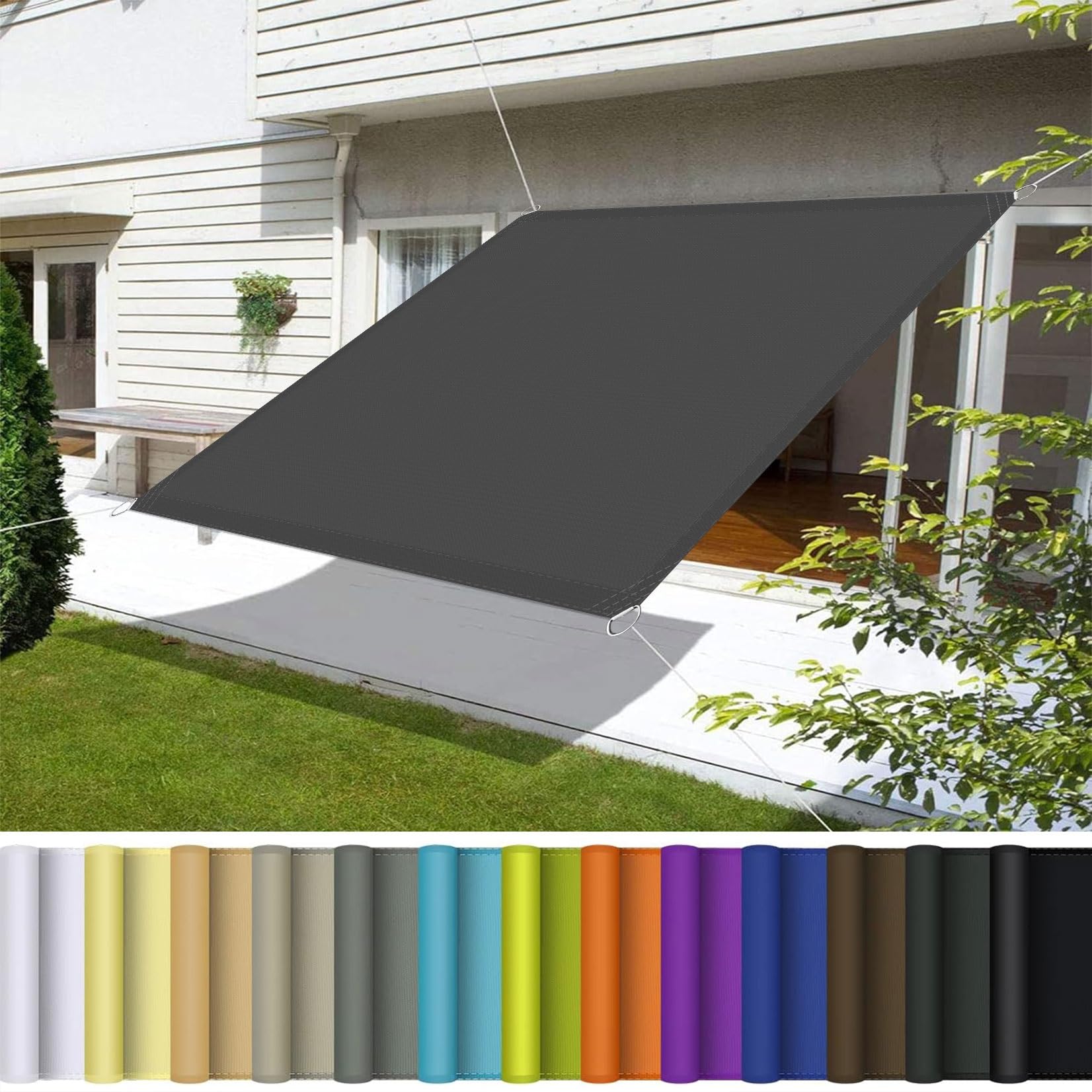 Voile d'ombrage imperméable et anti-UV 2.8x3.5m pour protéger le balcon