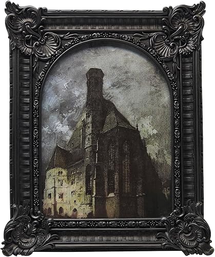 Marco de fotos vintage de 5 x 7 pulgadas, marco de fotos arqueado adornado negro antiguo para colgar en la pared o en la mesa, decoración gótica