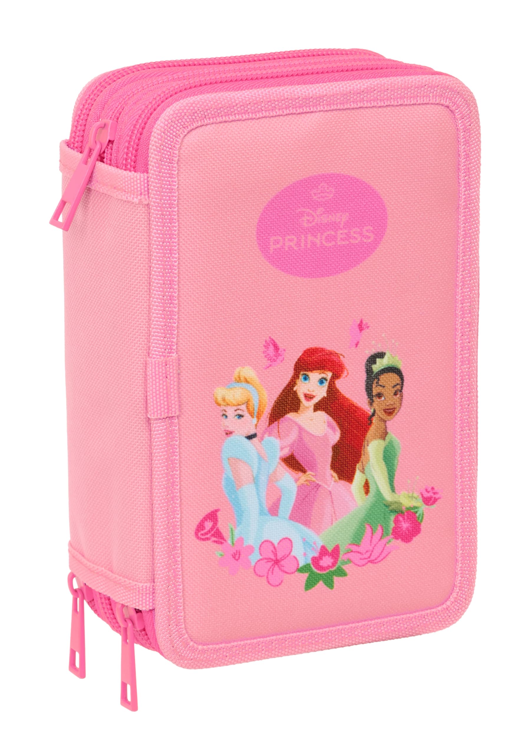 PRINCESAS - Estuche Escolar con 37 Útiles Incluidos, Estuche Infantil, Estuche Niño, Ideal para Niños de 5 a 14 Años, Cómodo y Versátil, Calidad y Resistencia, 12.5x5.5x19.5 cm
