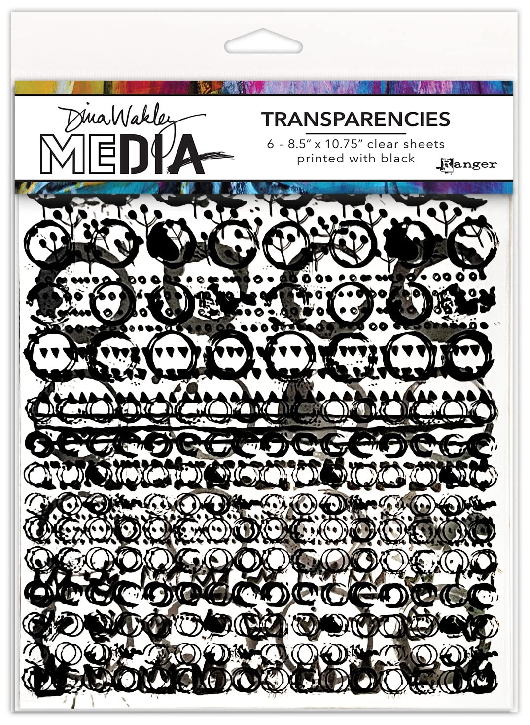 Dina Wakley Media Transparencies 8.5""x10.75"" 6pcs - Pattern Play Set 2