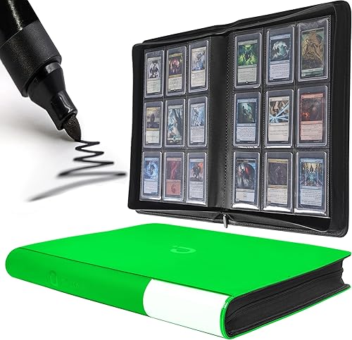 Miniatura 9 de D DACCKIT Carpeta Toploader con capacidad para 288 cargadores superiores, carpeta con 9 bolsillos superiores para tarjeteros rígidos de 3 x 4