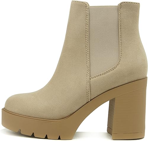 Soda EDITOR Botines Chelsea de tacón alto con suela elástica doble